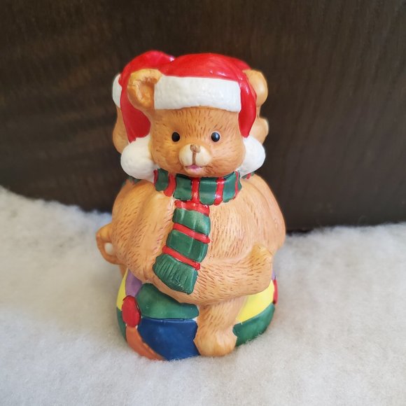 Porcelain Candle Holder - Holiday Bears - Picture 2 of 11